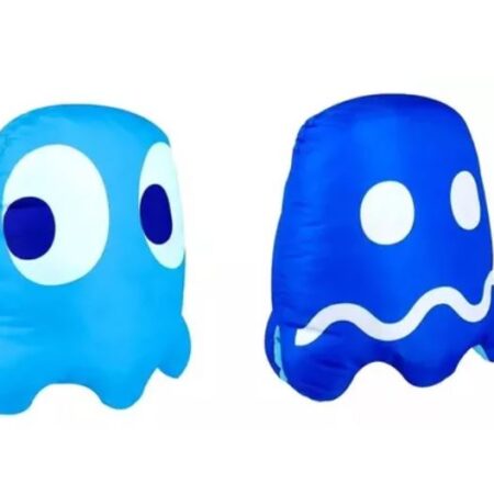 Almofada Pac-man Fantasma Azul/Azul Reversível