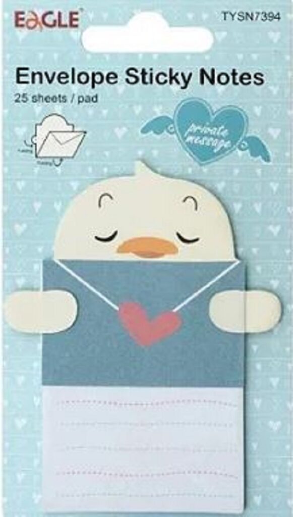 Bloco Adesivo Envelope Sticky Notes Gato Branco Eagle