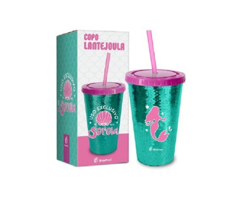 Copo Canudo Lantejoulas