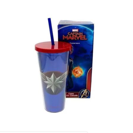 Copo Térmico com Canudo Capitã Marvel