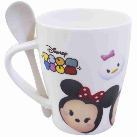 Caneca De Porcelana Com Colher Mickey & Minnie - Disney