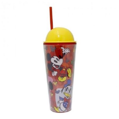 Copo Canudo Com Tampa Turma Do Mickey