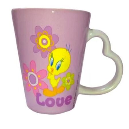Caneca Porcelana Coração Piu Piu Looney Tunes