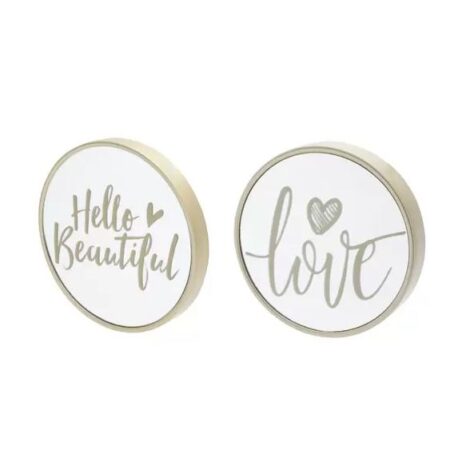 Jogo 2 Peças Espelho Moldura Hello Love