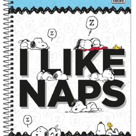 Caderno De 01 Matéria Capa Dura Tilibra Com 96 Folhas - Snoopy I Like Naps