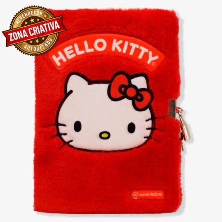 Caderno Diário com Cadeado Pelúcia Hello Kitty