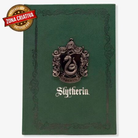 Caderno com Aplique Brasão 21X15cm Sonserina - Harry Potter