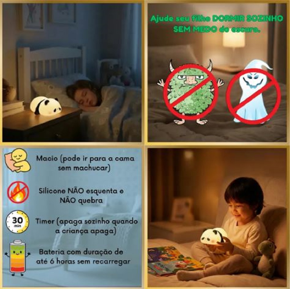 Luminária Silicone Panda Touch - Imagem 3