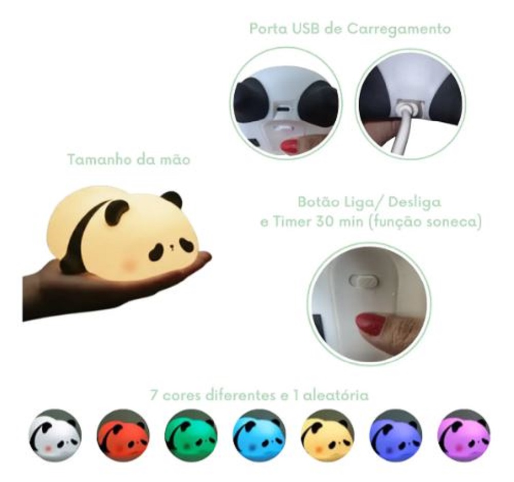 Luminária Silicone Panda Touch - Imagem 5